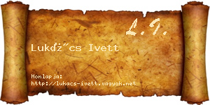 Lukács Ivett névjegykártya